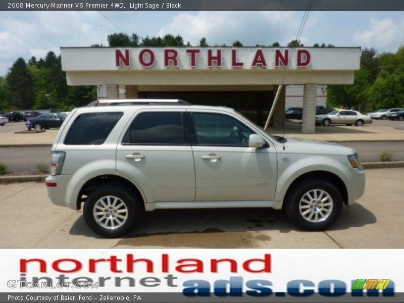 Light Sage / Black 2008 Mercury Mariner V6 Premier 4WD