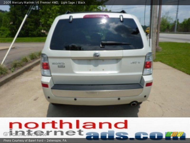 Light Sage / Black 2008 Mercury Mariner V6 Premier 4WD