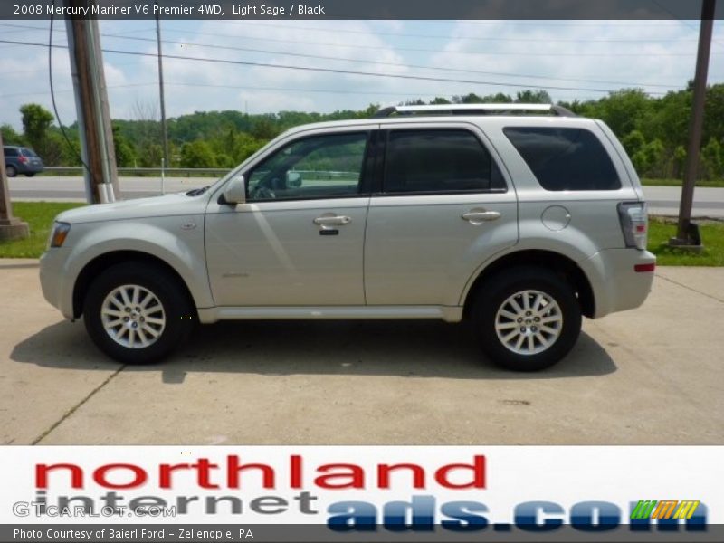 Light Sage / Black 2008 Mercury Mariner V6 Premier 4WD