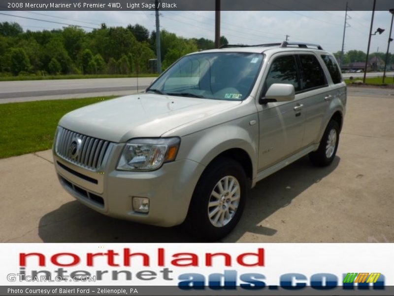 Light Sage / Black 2008 Mercury Mariner V6 Premier 4WD