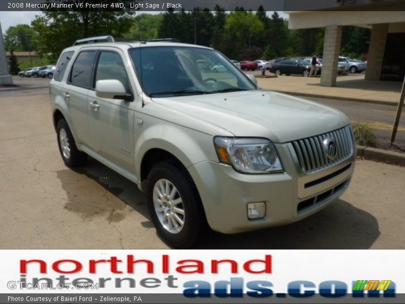 Light Sage / Black 2008 Mercury Mariner V6 Premier 4WD