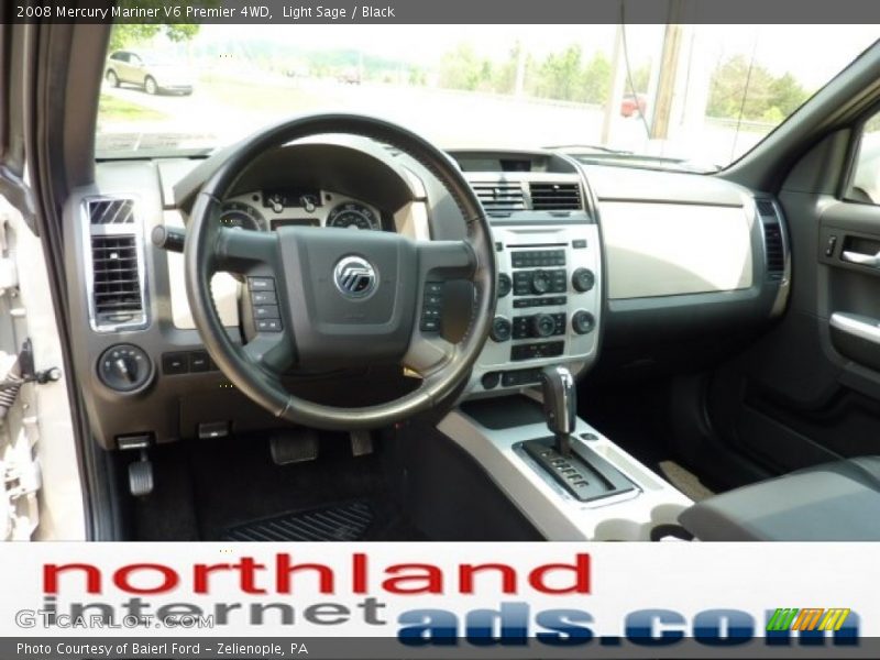 Light Sage / Black 2008 Mercury Mariner V6 Premier 4WD