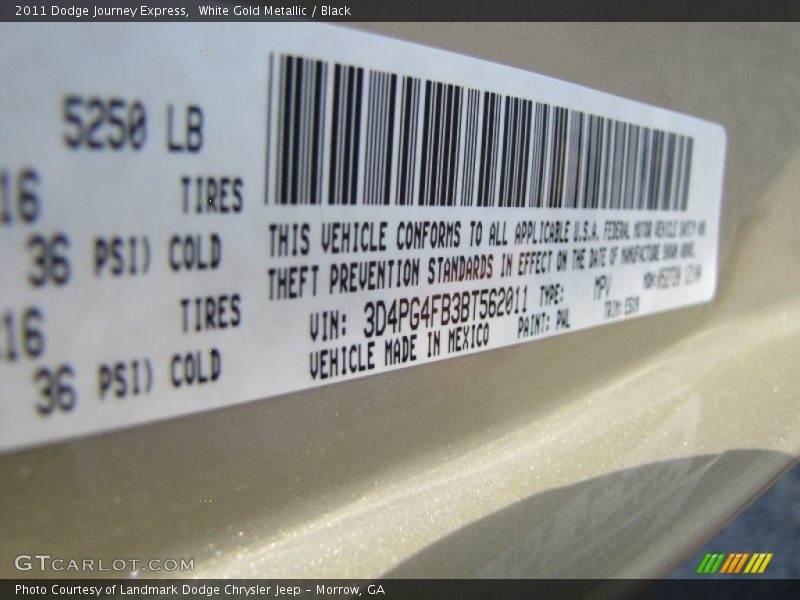 White Gold Metallic / Black 2011 Dodge Journey Express
