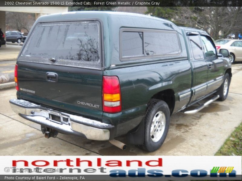Forest Green Metallic / Graphite Gray 2002 Chevrolet Silverado 1500 LS Extended Cab