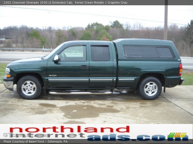 Forest Green Metallic / Graphite Gray 2002 Chevrolet Silverado 1500 LS Extended Cab