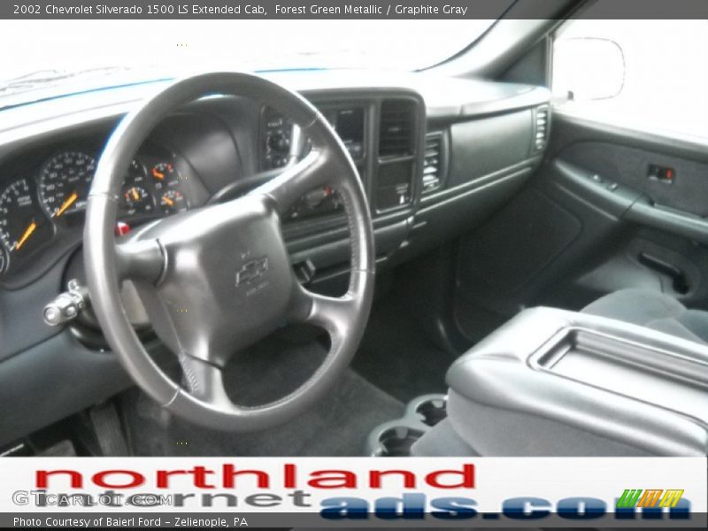 Forest Green Metallic / Graphite Gray 2002 Chevrolet Silverado 1500 LS Extended Cab