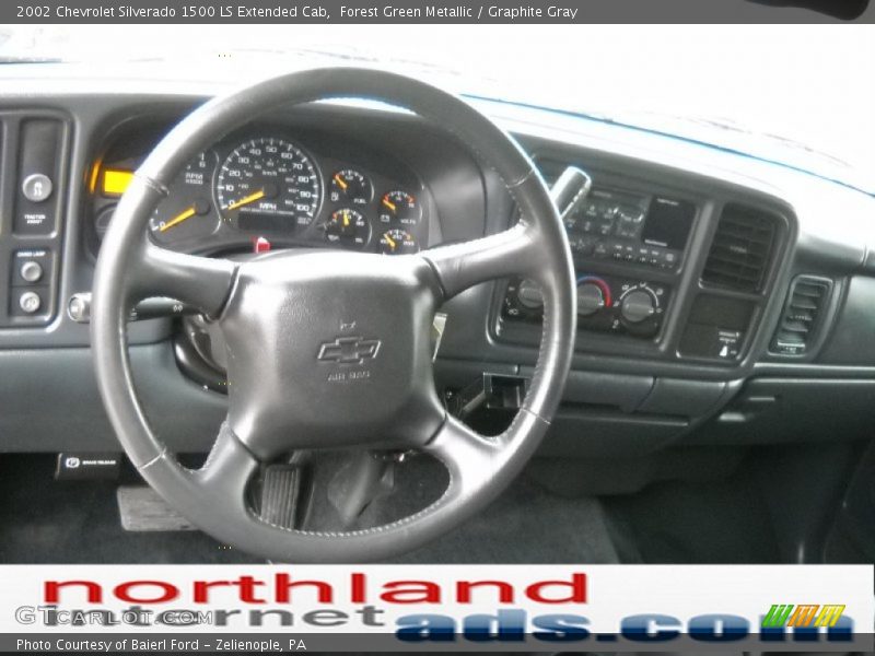 Forest Green Metallic / Graphite Gray 2002 Chevrolet Silverado 1500 LS Extended Cab