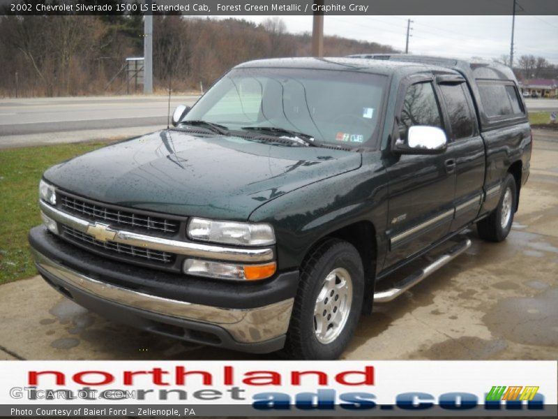 Forest Green Metallic / Graphite Gray 2002 Chevrolet Silverado 1500 LS Extended Cab
