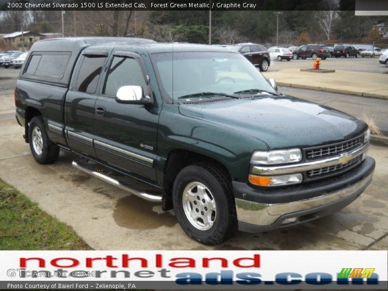 Forest Green Metallic / Graphite Gray 2002 Chevrolet Silverado 1500 LS Extended Cab