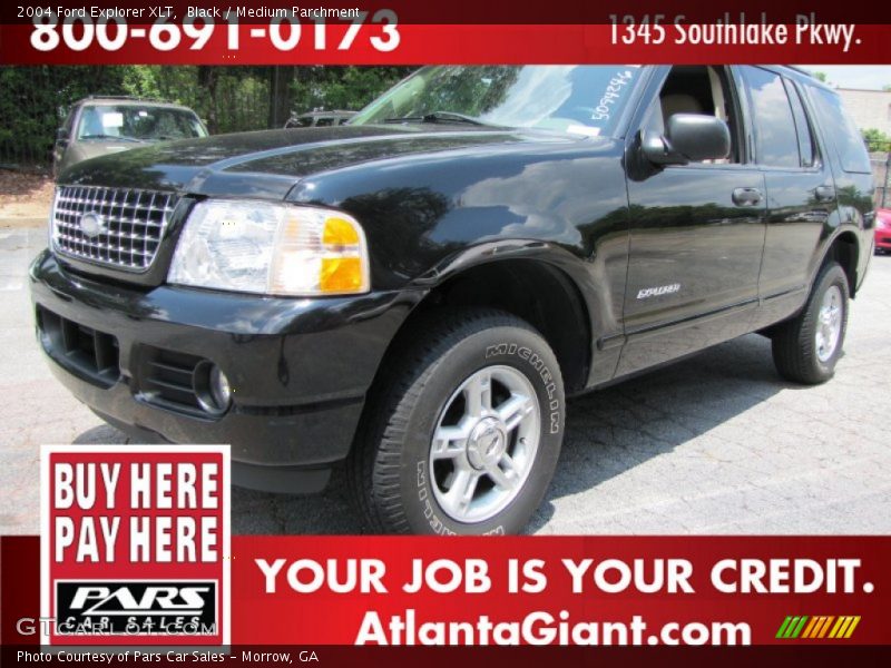 Black / Medium Parchment 2004 Ford Explorer XLT