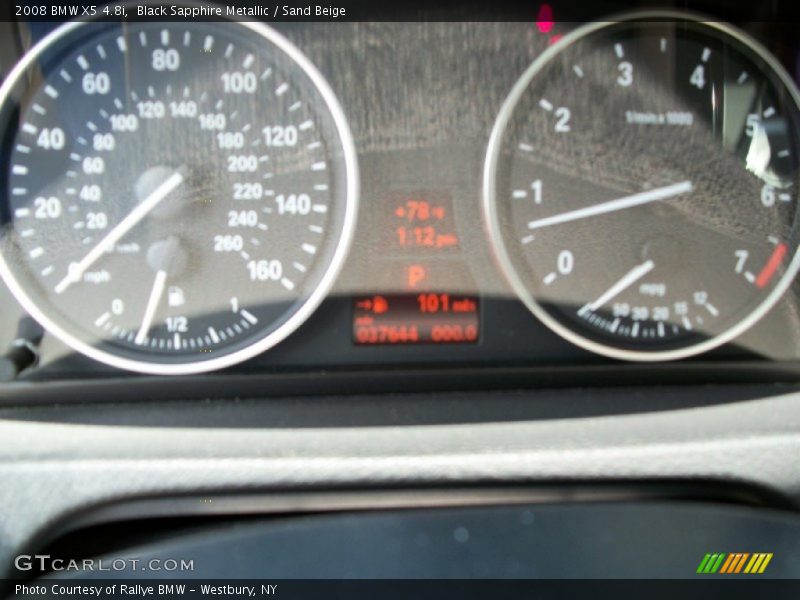 Black Sapphire Metallic / Sand Beige 2008 BMW X5 4.8i