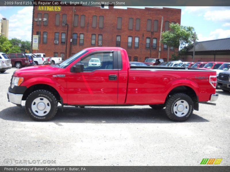 Bright Red / Stone/Medium Stone 2009 Ford F150 XL Regular Cab 4x4