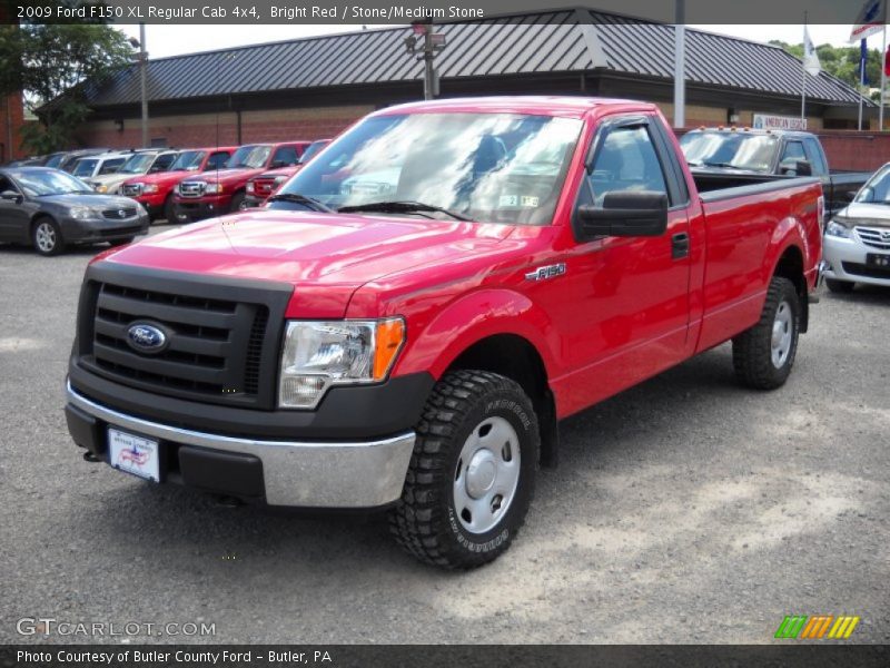 Bright Red / Stone/Medium Stone 2009 Ford F150 XL Regular Cab 4x4
