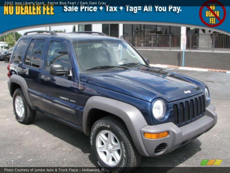 Patriot Blue Pearl / Dark Slate Gray 2003 Jeep Liberty Sport