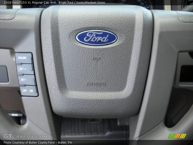 Bright Red / Stone/Medium Stone 2009 Ford F150 XL Regular Cab 4x4