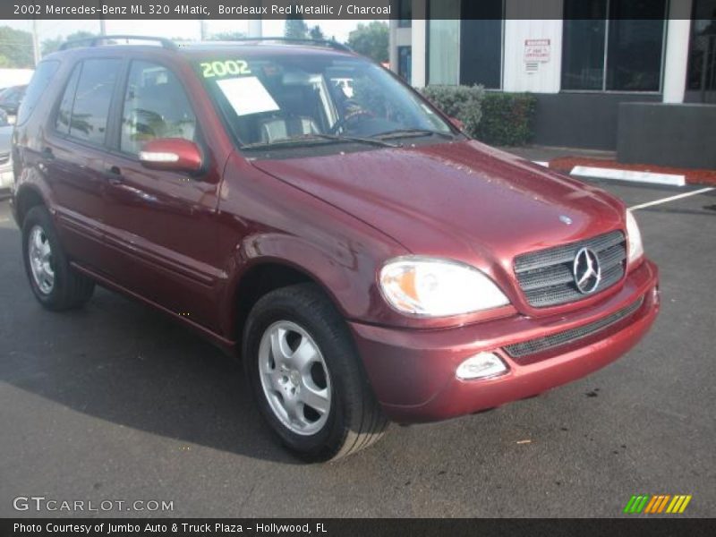 Bordeaux Red Metallic / Charcoal 2002 Mercedes-Benz ML 320 4Matic