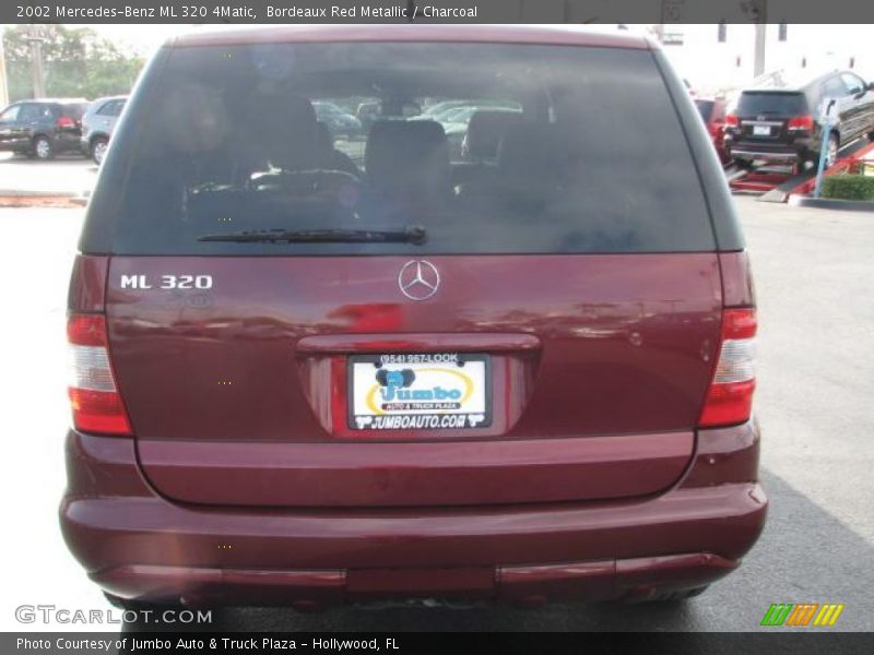 Bordeaux Red Metallic / Charcoal 2002 Mercedes-Benz ML 320 4Matic