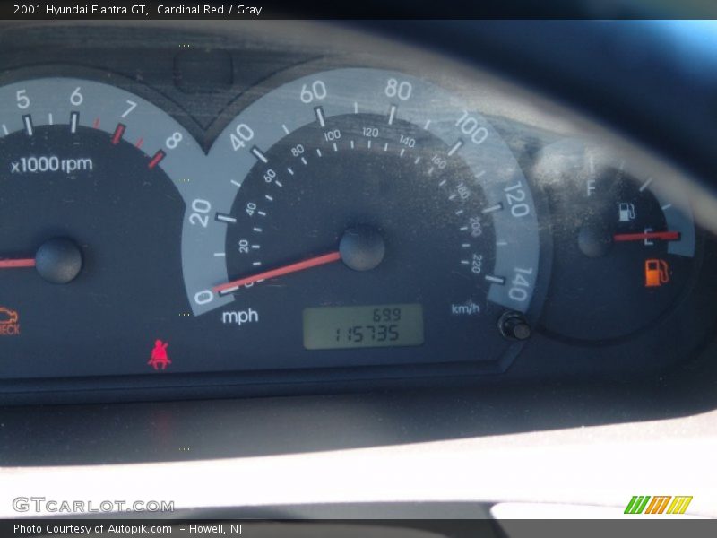 Cardinal Red / Gray 2001 Hyundai Elantra GT