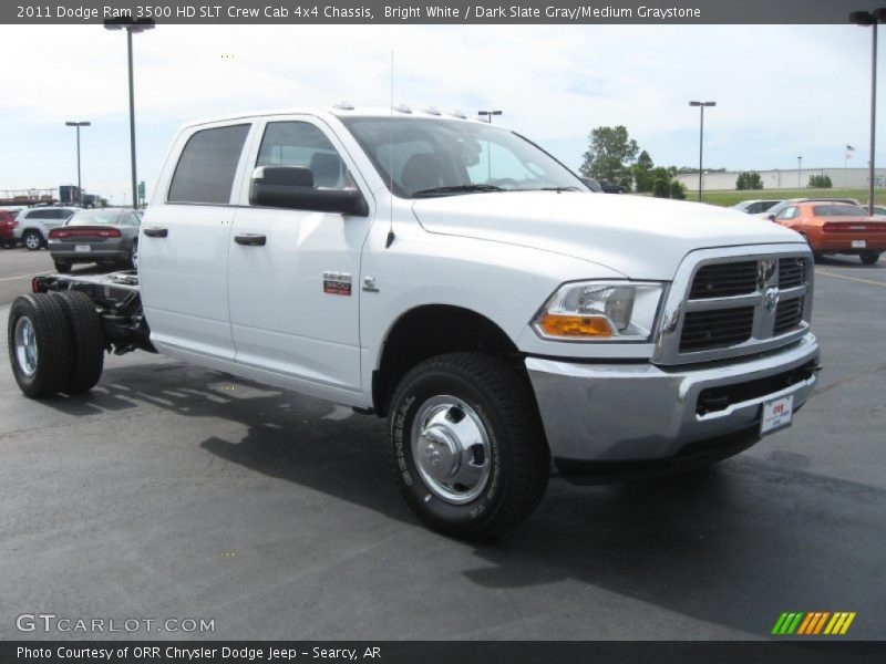 Bright White / Dark Slate Gray/Medium Graystone 2011 Dodge Ram 3500 HD SLT Crew Cab 4x4 Chassis