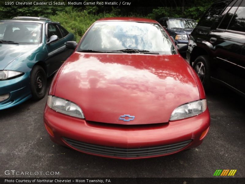 Medium Garnet Red Metallic / Gray 1995 Chevrolet Cavalier LS Sedan