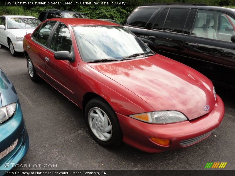 Medium Garnet Red Metallic / Gray 1995 Chevrolet Cavalier LS Sedan