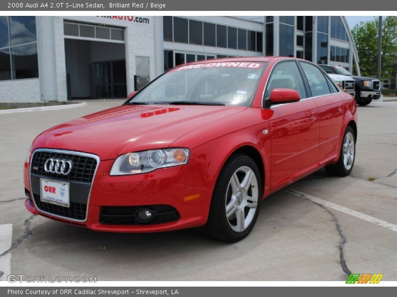 Brilliant Red / Beige 2008 Audi A4 2.0T S-Line Sedan