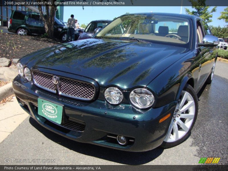 Emerald Fire Metallic / Champagne/Mocha 2008 Jaguar XJ Vanden Plas