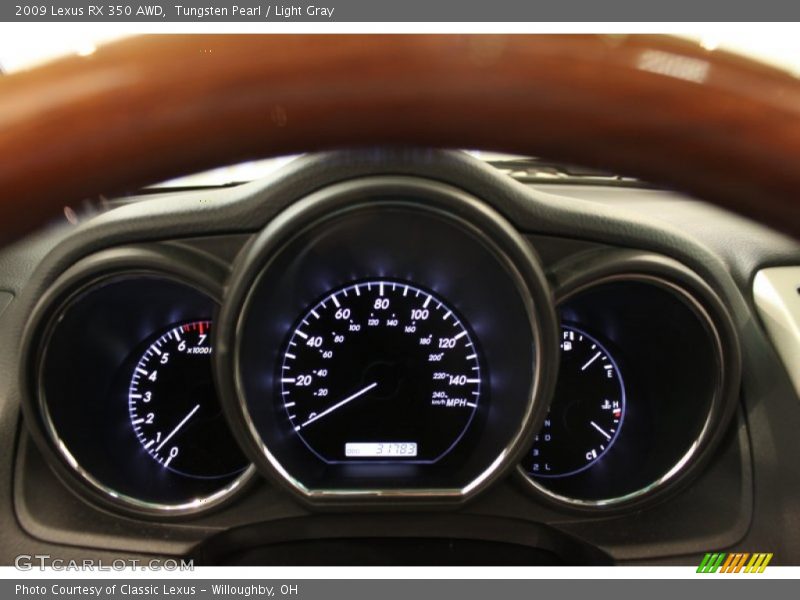 Tungsten Pearl / Light Gray 2009 Lexus RX 350 AWD