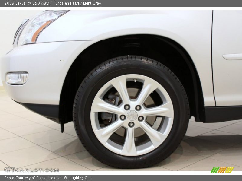 Tungsten Pearl / Light Gray 2009 Lexus RX 350 AWD