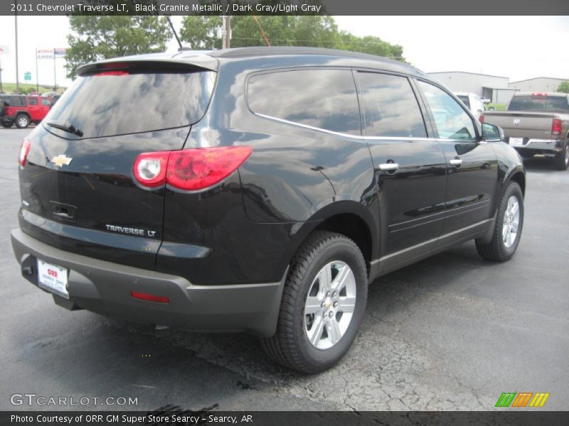 Black Granite Metallic / Dark Gray/Light Gray 2011 Chevrolet Traverse LT