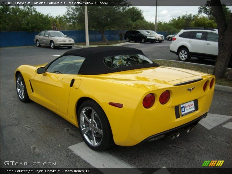 Velocity Yellow / Ebony 2008 Chevrolet Corvette Convertible