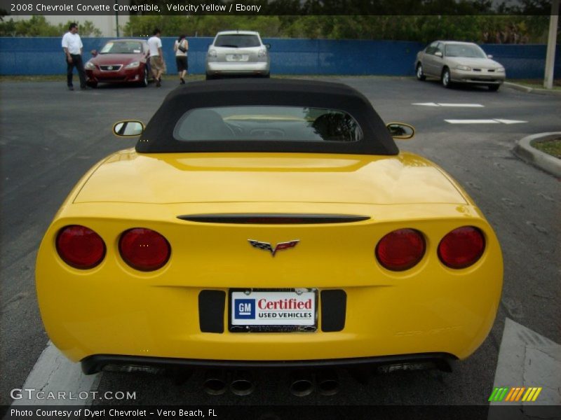 Velocity Yellow / Ebony 2008 Chevrolet Corvette Convertible