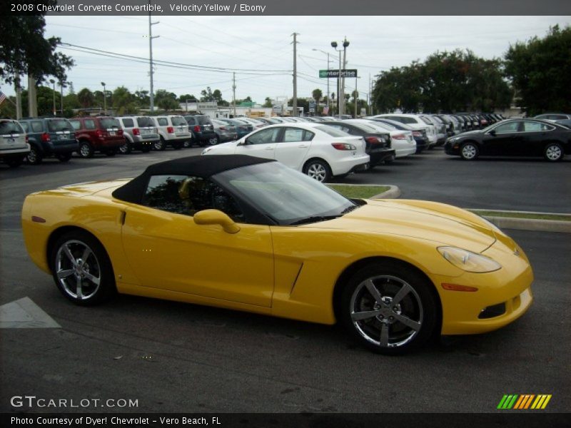 Velocity Yellow / Ebony 2008 Chevrolet Corvette Convertible