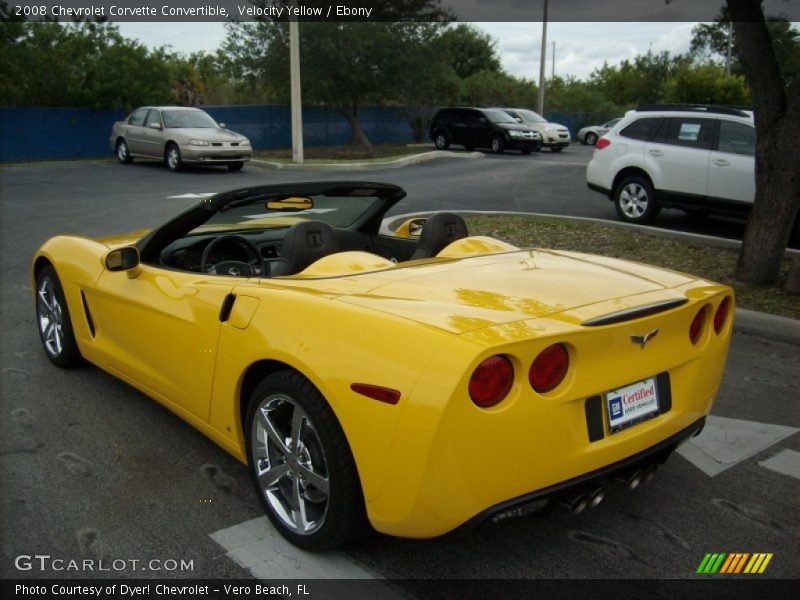 Velocity Yellow / Ebony 2008 Chevrolet Corvette Convertible