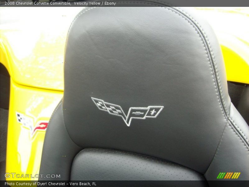 Velocity Yellow / Ebony 2008 Chevrolet Corvette Convertible