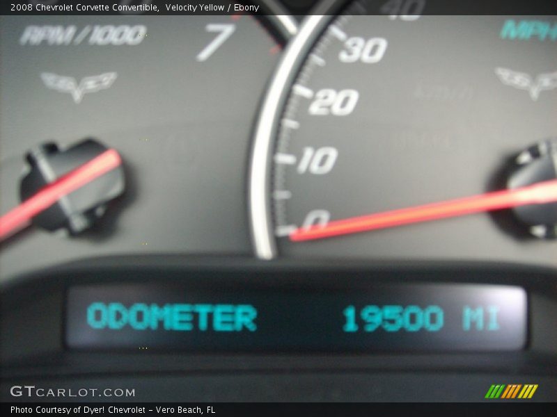 Velocity Yellow / Ebony 2008 Chevrolet Corvette Convertible