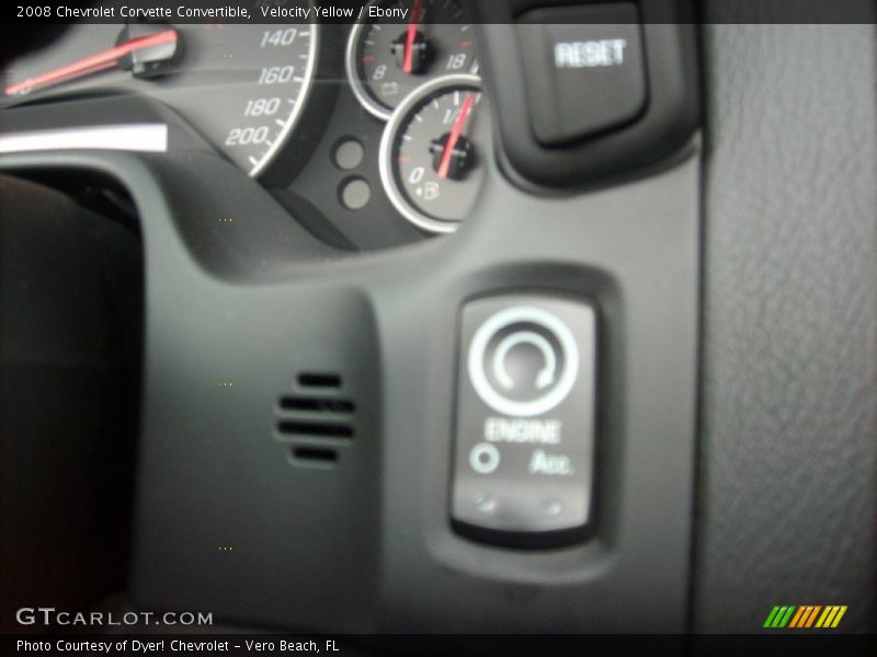 Velocity Yellow / Ebony 2008 Chevrolet Corvette Convertible