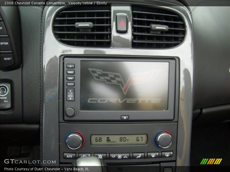 Controls of 2008 Corvette Convertible