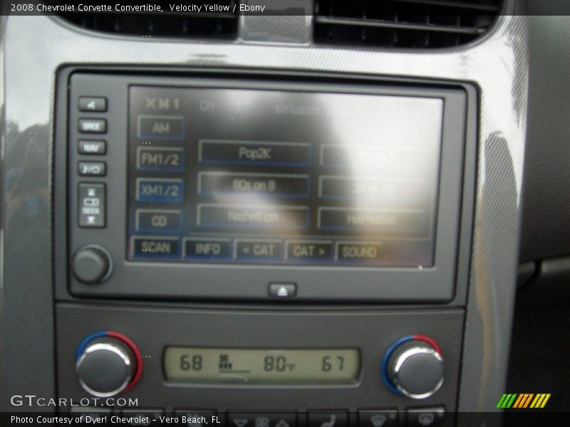 Velocity Yellow / Ebony 2008 Chevrolet Corvette Convertible