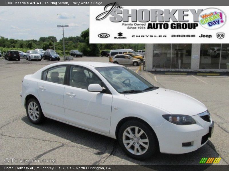 Rally White / Beige 2008 Mazda MAZDA3 i Touring Sedan