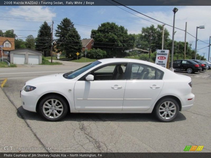 Rally White / Beige 2008 Mazda MAZDA3 i Touring Sedan