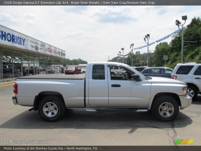 Bright Silver Metallic / Dark Slate Gray/Medium Slate Gray 2008 Dodge Dakota SLT Extended Cab 4x4