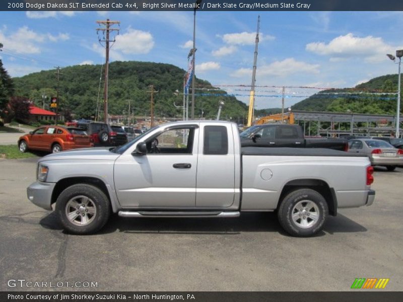 Bright Silver Metallic / Dark Slate Gray/Medium Slate Gray 2008 Dodge Dakota SLT Extended Cab 4x4