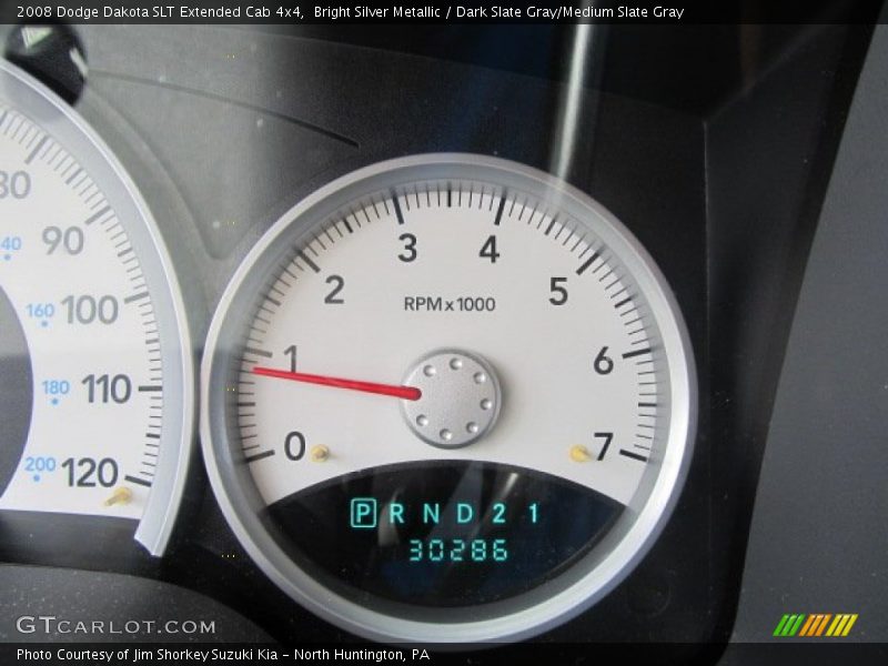 Bright Silver Metallic / Dark Slate Gray/Medium Slate Gray 2008 Dodge Dakota SLT Extended Cab 4x4