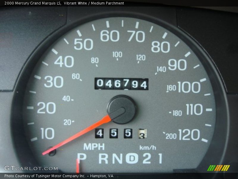 Vibrant White / Medium Parchment 2000 Mercury Grand Marquis LS