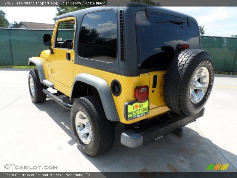 Solar Yellow / Agate Black 2002 Jeep Wrangler Sport 4x4
