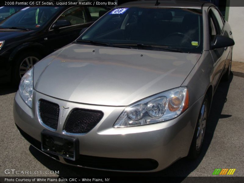 Liquid Silver Metallic / Ebony Black 2008 Pontiac G6 GT Sedan