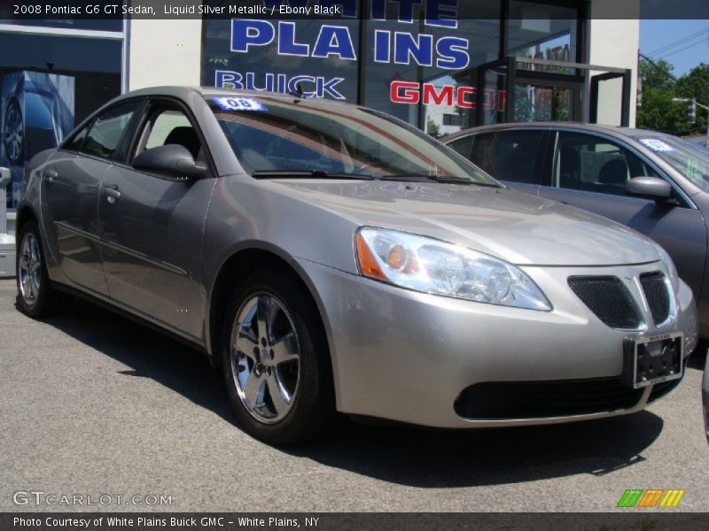 Liquid Silver Metallic / Ebony Black 2008 Pontiac G6 GT Sedan