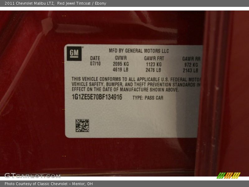 Red Jewel Tintcoat / Ebony 2011 Chevrolet Malibu LTZ