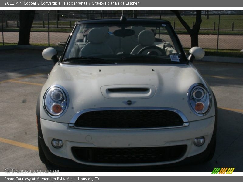 Pepper White / Gravity Polar Beige Leather 2011 Mini Cooper S Convertible